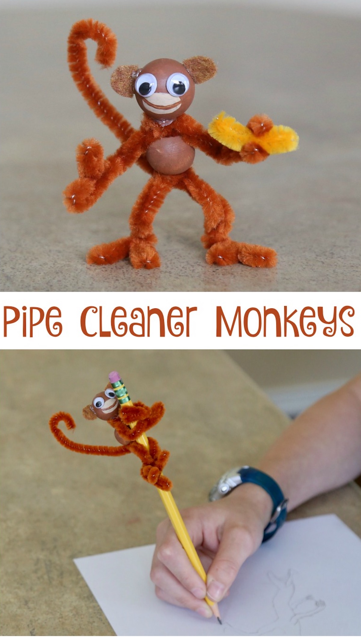 20 Fun Art Activities To Keep The Kids Busy This Summer - Your little rascals will love these super-cute pipe-cleaner monkeys. So simple to put together and a friend to keep them company all summer long.