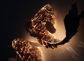 Glowing Lamps Made of Jagged Plastic Scales