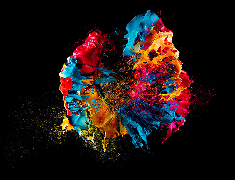 High Speed Photos of Popped Balloons Covered in Paint