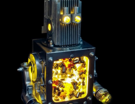 Retro-Futuristic Illuminated Robot Sculptures by Bruno Lefèvre-Brauer