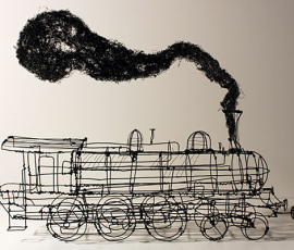 Three-Dimensional Wire Sculptures by Martin Senn