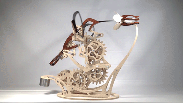 Colibri, a Graceful Kinetic Sculpture by Derek Hugger
