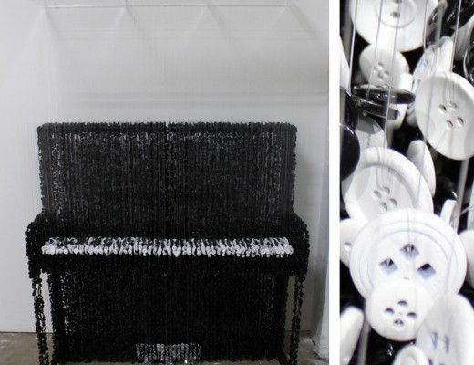 Amazing 3D Sculptures Made from Suspended Buttons by Augusto Esquivel
