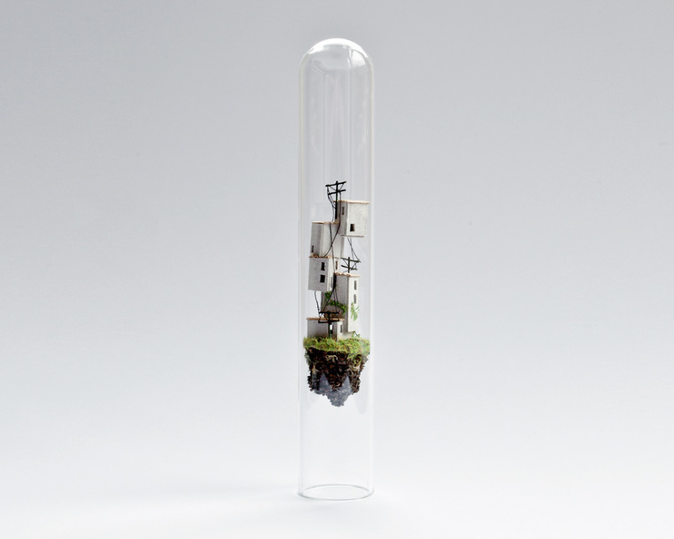 Miniature Worlds Encased In Test Tubes by Rosa de Jong