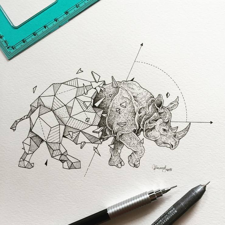 Abstract Geometric Animal Illustrations By Kerby Rosanes