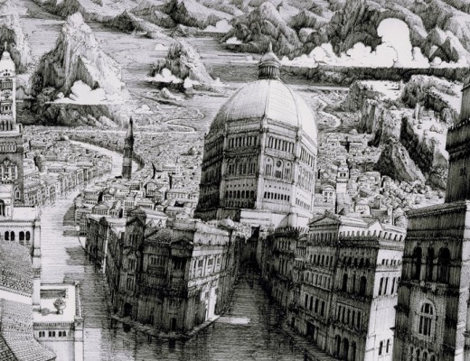 Intricate Cityscape Drawings by Benjamin Sack