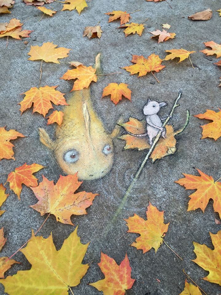Colorful Chalk Drawings On The Streets Of Ann Arbor By David Zinn