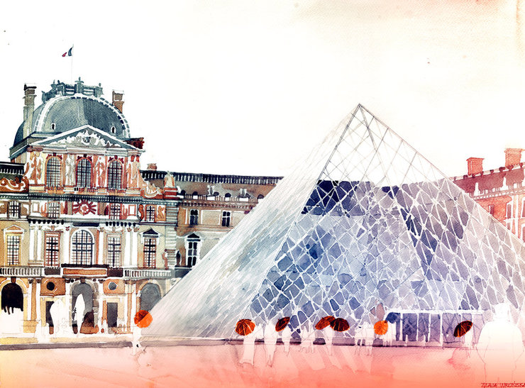 Architectural Watercolor Paintings By Maja Wronska