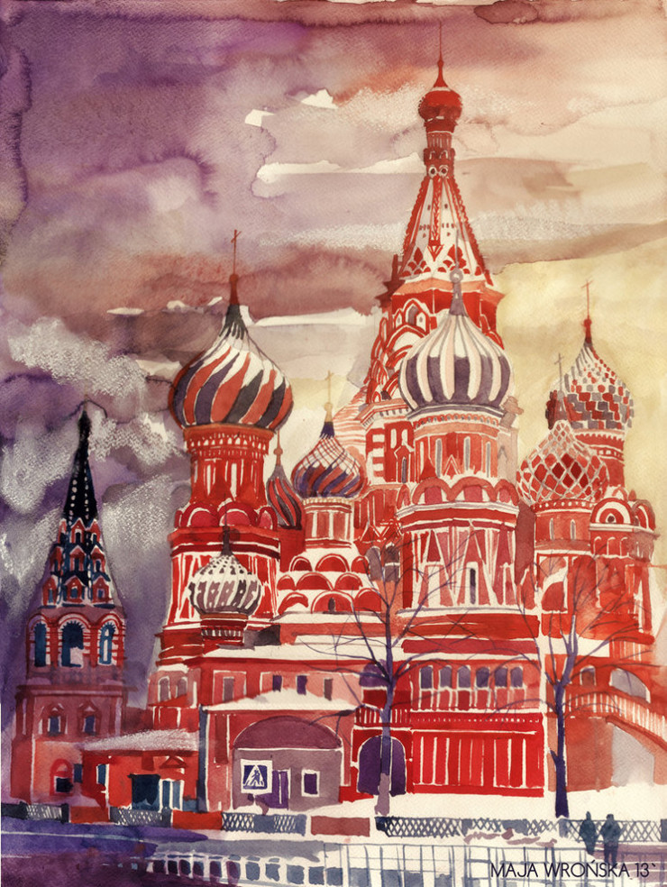 Architectural Watercolor Paintings By Maja Wronska