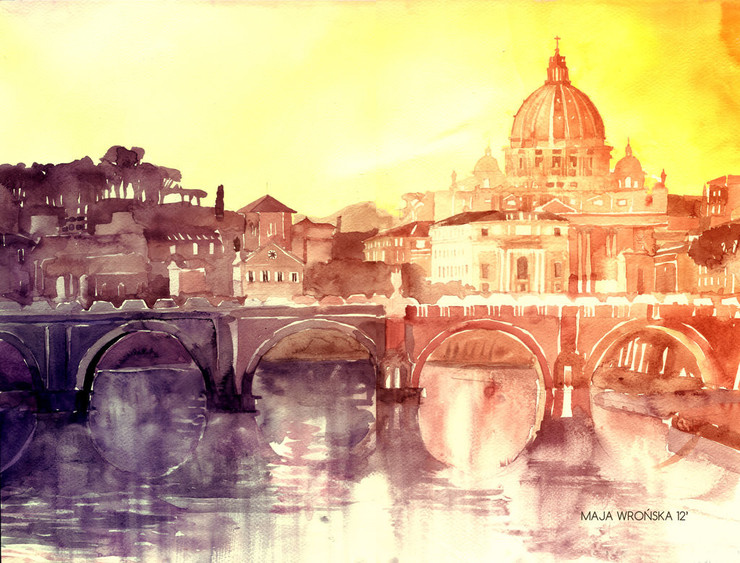 Architectural Watercolor Paintings By Maja Wronska