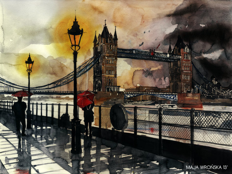 Architectural Watercolor Paintings By Maja Wronska