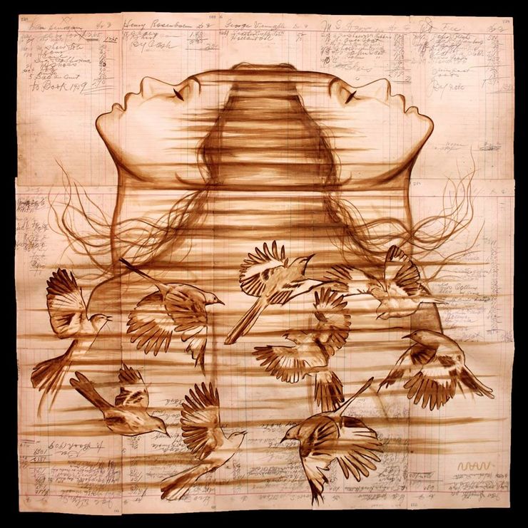 Beautiful Coffee and Ink Paintings On Century-Old Paper By Michael Aaron Williams