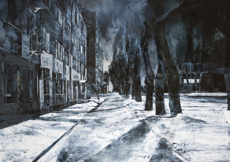 Dark Art Desolate Cityscape Paintings by Mark Thompson