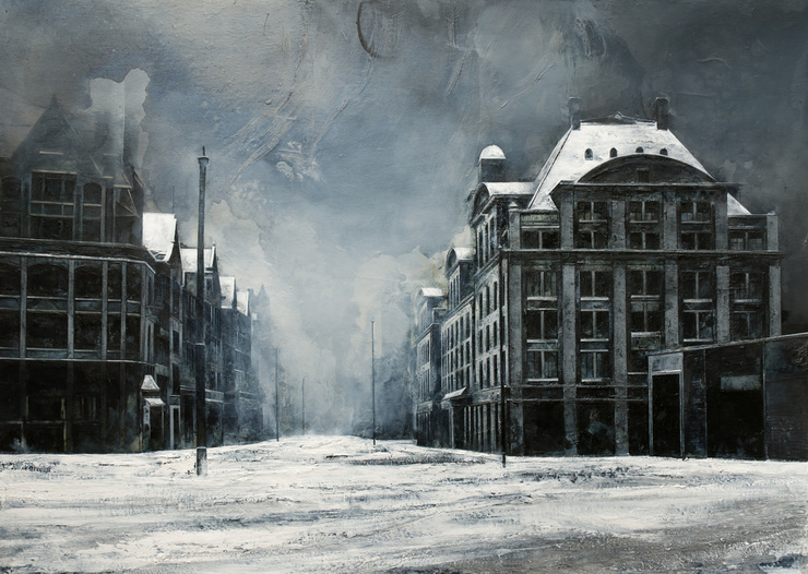Dark Art Desolate Cityscape Paintings by Mark Thompson