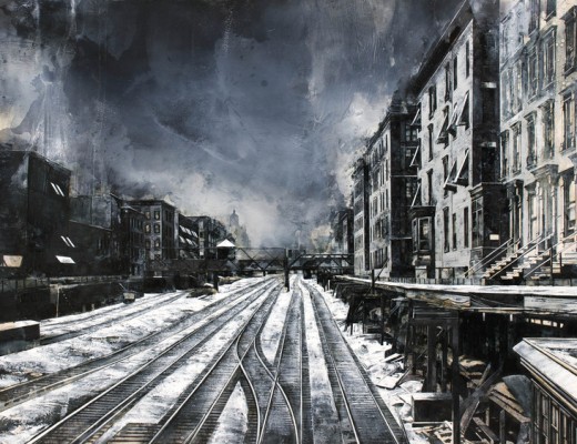 Dark Art Desolate Cityscape Paintings by Mark Thompson