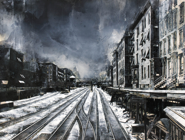 Dark Art Desolate Cityscape Paintings by Mark Thompson