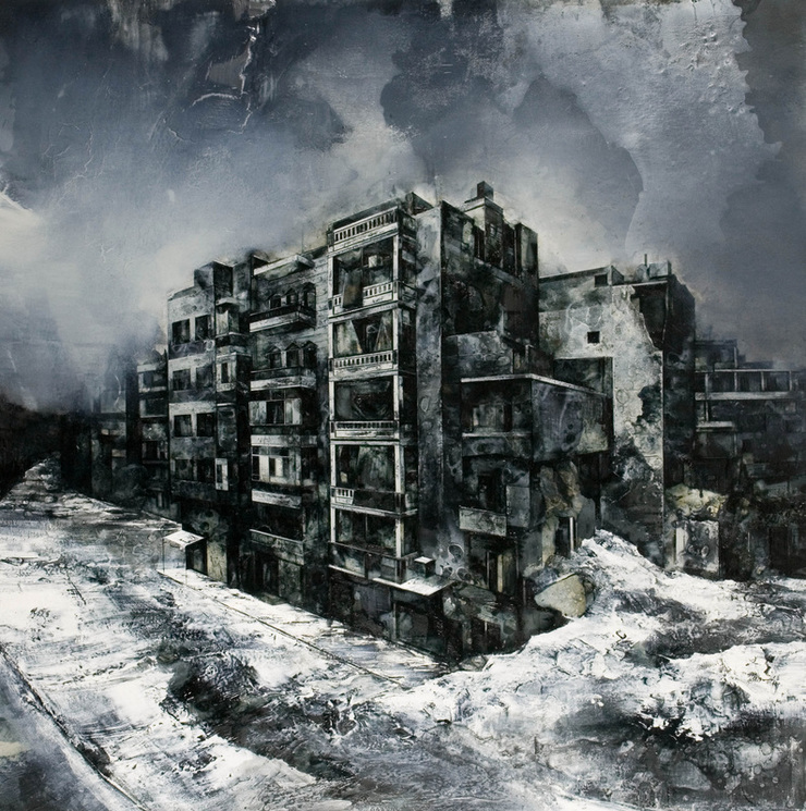 Dark Art Desolate Cityscape Paintings by Mark Thompson