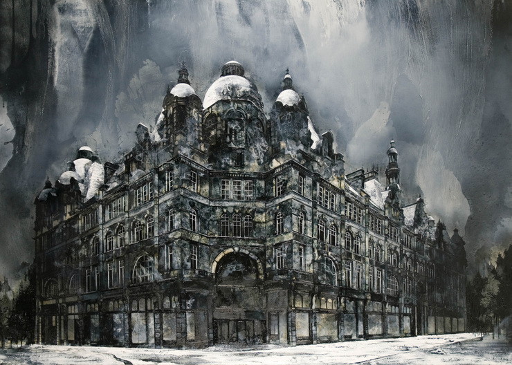 Dark Art Desolate Cityscape Paintings by Mark Thompson