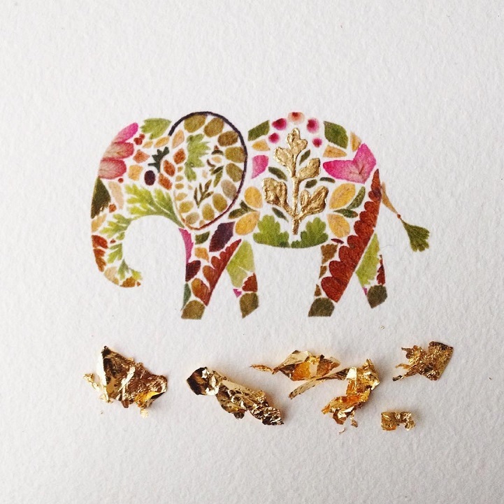 Delicate Wildlife Illustrations Made From Pressed Fern Leaves By Helen Ahpornsiri