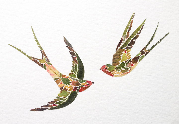 Delicate Wildlife Illustrations Made From Pressed Fern Leaves By Helen Ahpornsiri