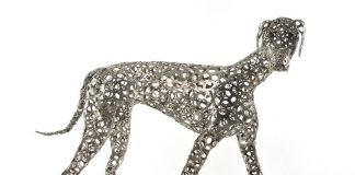 Unchained Dog Sculptures Made From Recycled Bicycle Chains