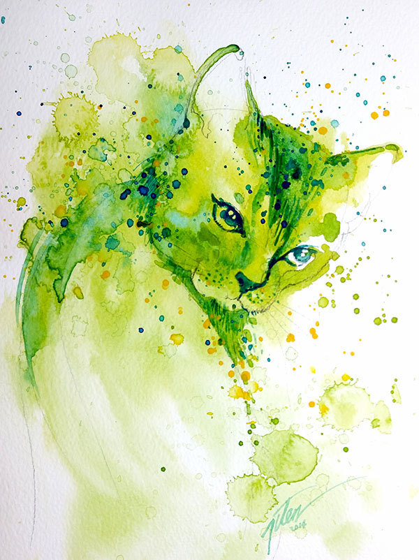 Vibrant Watercolor Animal Paintings by Tilen Ti