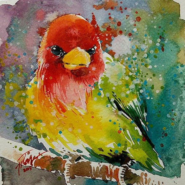 Vibrant Watercolor Animal Paintings by Tilen Ti