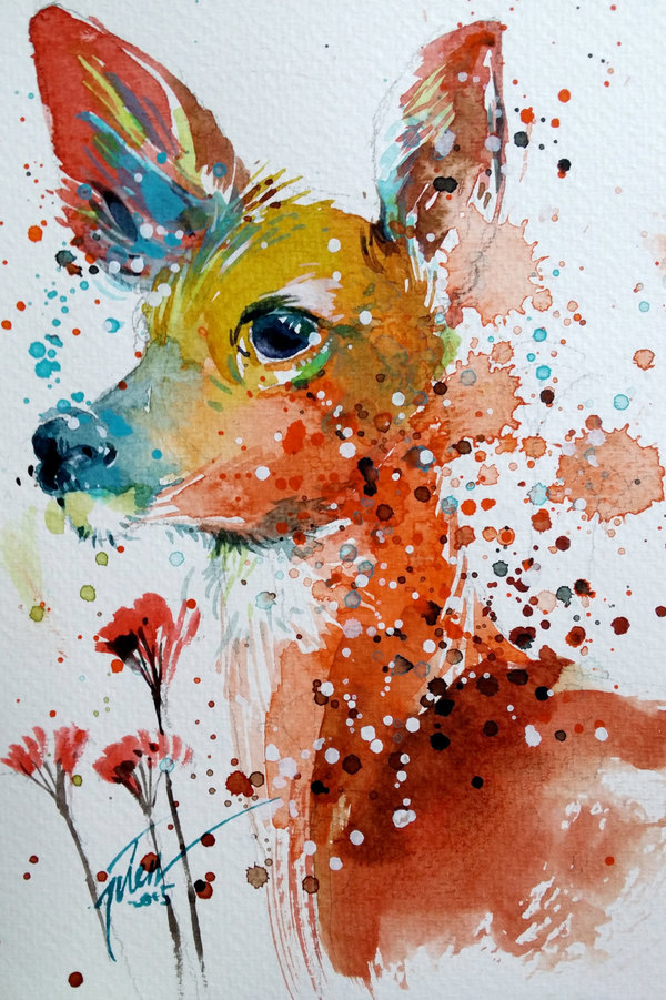 Vibrant Watercolor Animal Paintings by Tilen Ti