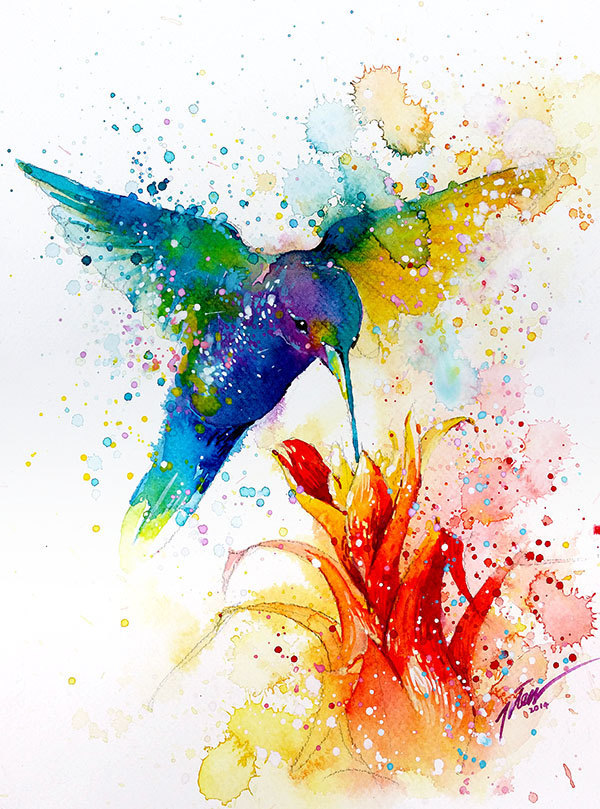 Vibrant Watercolor Animal Paintings by Tilen Ti