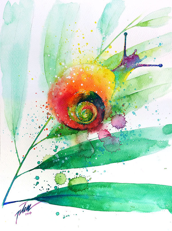 Vibrant Watercolor Animal Paintings by Tilen Ti