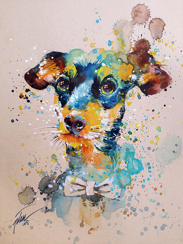 Vibrant Watercolor Animal Paintings by Tilen Ti
