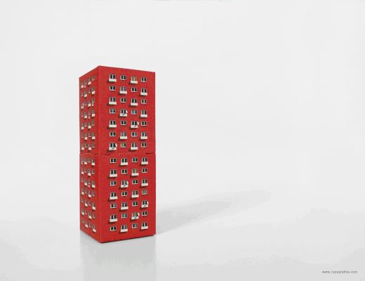 Blokoshka, Modernist Architectural Matryoshka Blocks by Zupagrafika