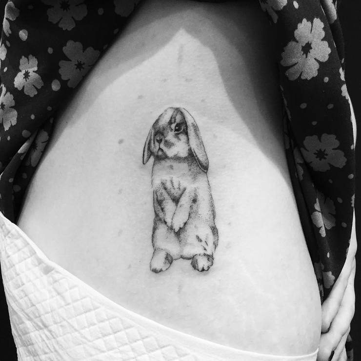Simple adorable bunny tattoo