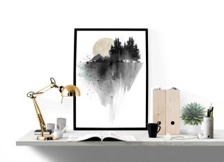 Beautiful Nature-Themed Watercolor Illustrations Merged With Geometric Shapes by Ella T.