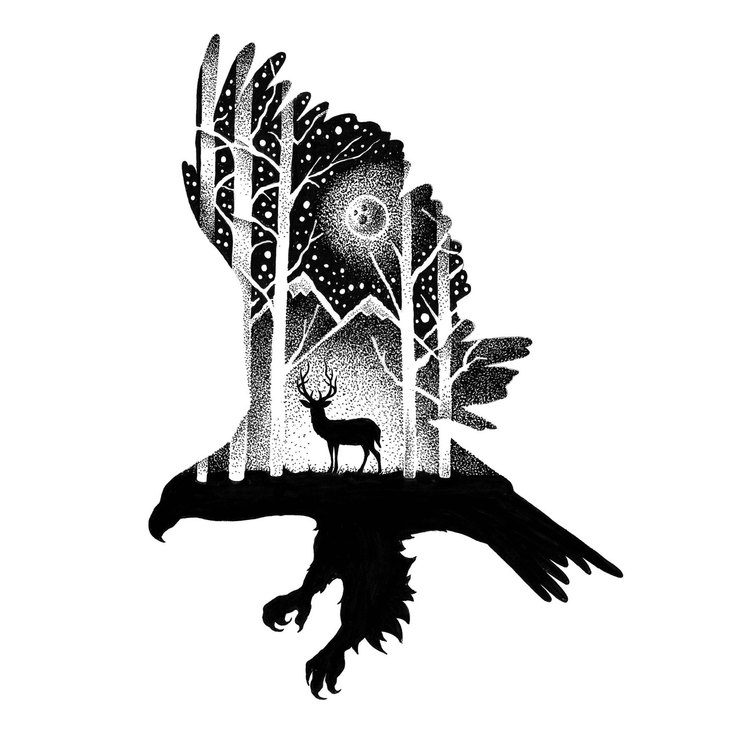 Gorgeous Double Exposure Wildlife Illustrations By Thiago Bianchini