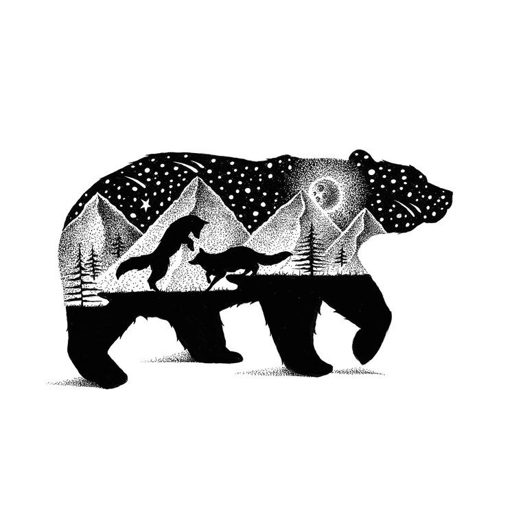 Gorgeous Double Exposure Wildlife Illustrations By Thiago Bianchini