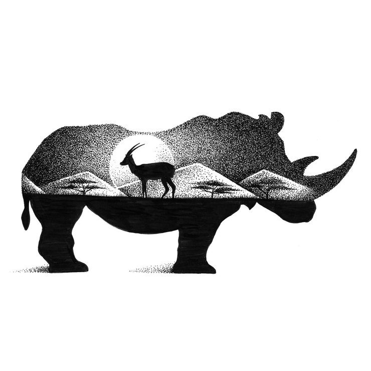 Gorgeous Double Exposure Wildlife Illustrations By Thiago Bianchini