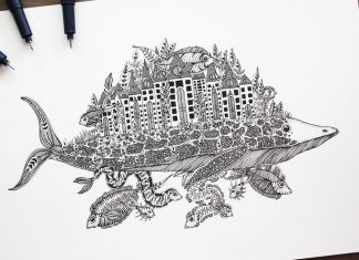 Intricate pen and ink illustrations by Meni Chatzipanagiotou