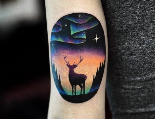 Colorful psychedelic tattoos by David Cote