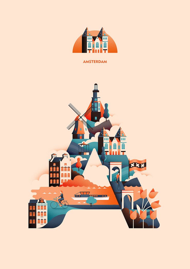 Wanderlust Alphabet Creative Typography Illustrations by Jack Daly