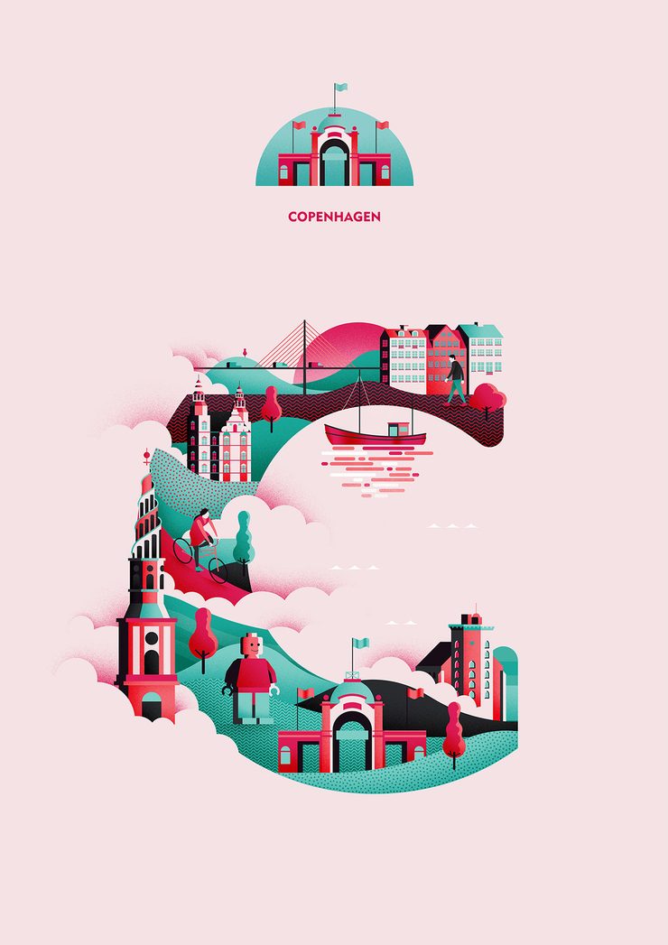 Wanderlust Alphabet Creative Typography Illustrations by Jack Daly