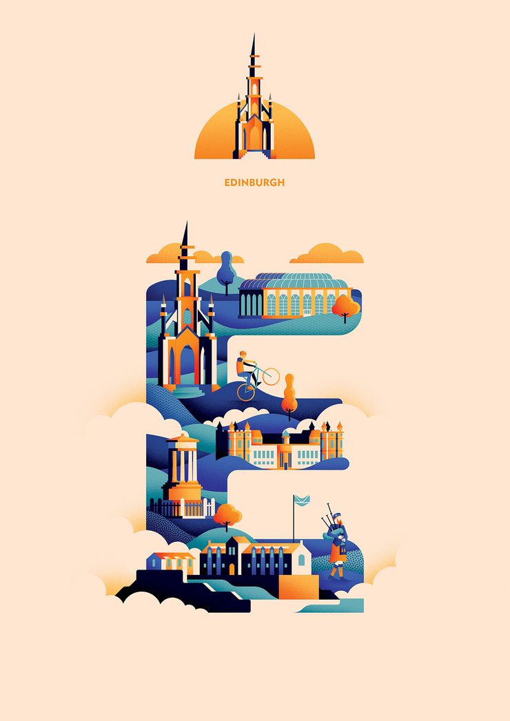 Wanderlust Alphabet Creative Typography Illustrations by Jack Daly