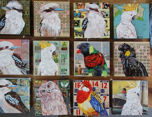 Colorful Oil and Collage Paintings by Jessica Watts