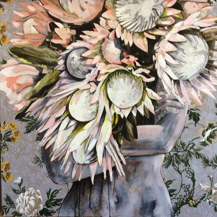Colorful Oil and Collage Paintings by Jessica Watts