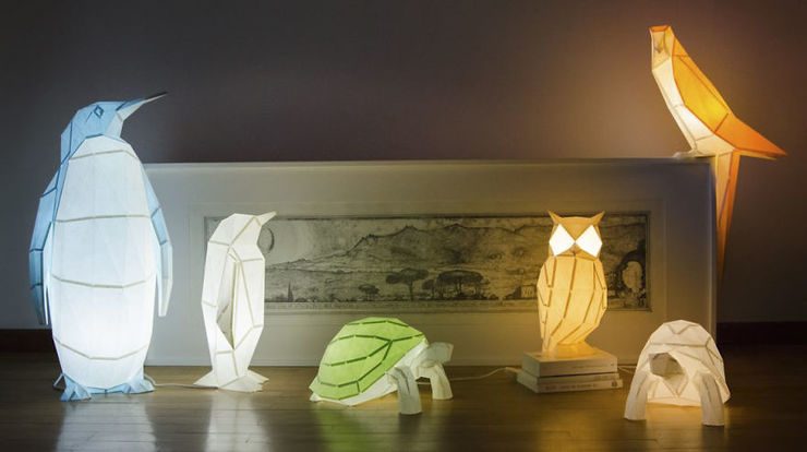 Cute Origami-Inspired Animal Lamps Made From Paper by OWL paperlamps