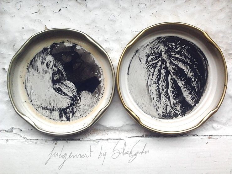 Artist Creates Beautiful Ink Portraits On Bottle Caps
