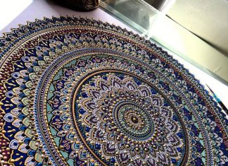 Artist Creates Intricate Mandala Designs Gilded with Gold Leaf