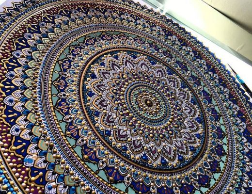 Artist Creates Intricate Mandala Designs Gilded with Gold Leaf