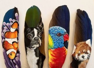 Artist Uses Delicate Feathers As Canvas For Her Realistic Animal Portraits