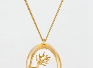 Miniature worlds encapsulated in gold and silver pendants
